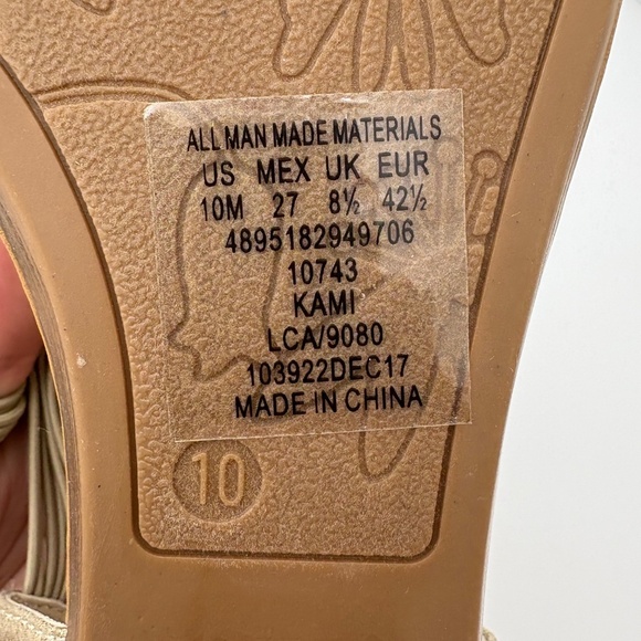 NWOB Bongo Zandra Gladiator Champagne Metallic Shimmer Sandals; Size 10 - Picture 11 of 11